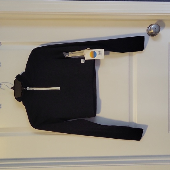 Vuori Rib Half Zip Crop Pullover In Black S NWT - Picture 5 of 7